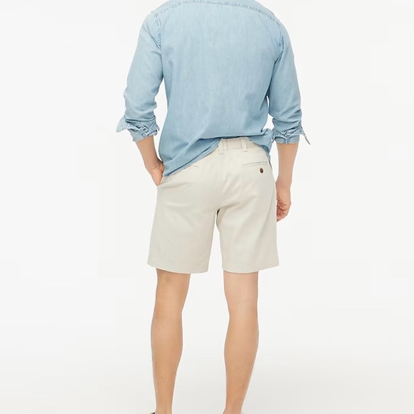 JCrew Men’s 9” Stretch Chino Light Khaki Tan Shorts NWT - Picture 4 of 13